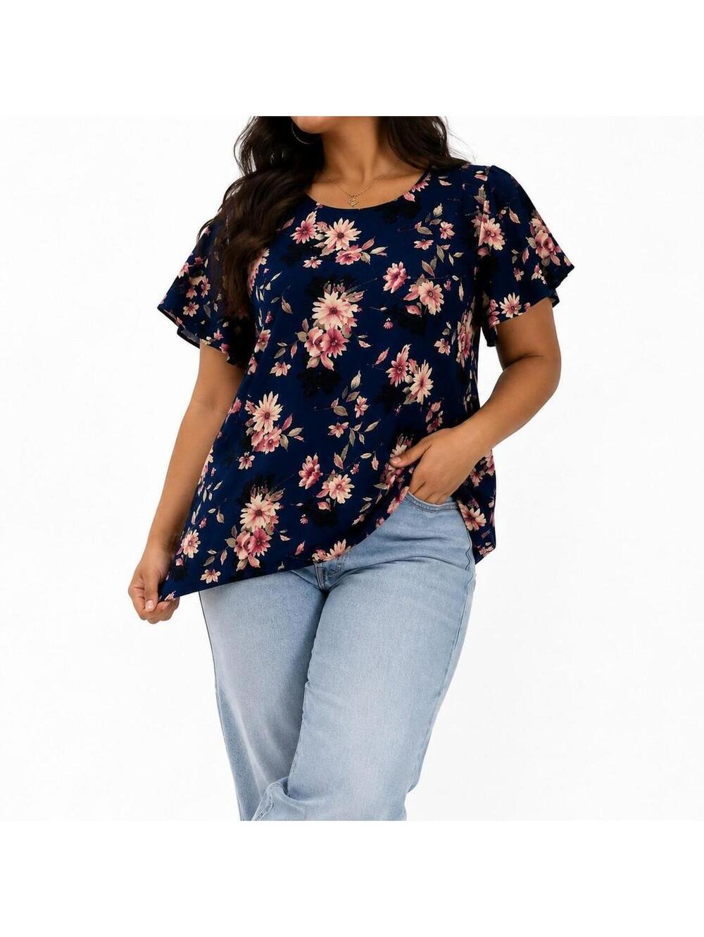 GREEN ENVELOPE – Navy Floral Blouse | Cottagecore | Grandmacore | Office Wear